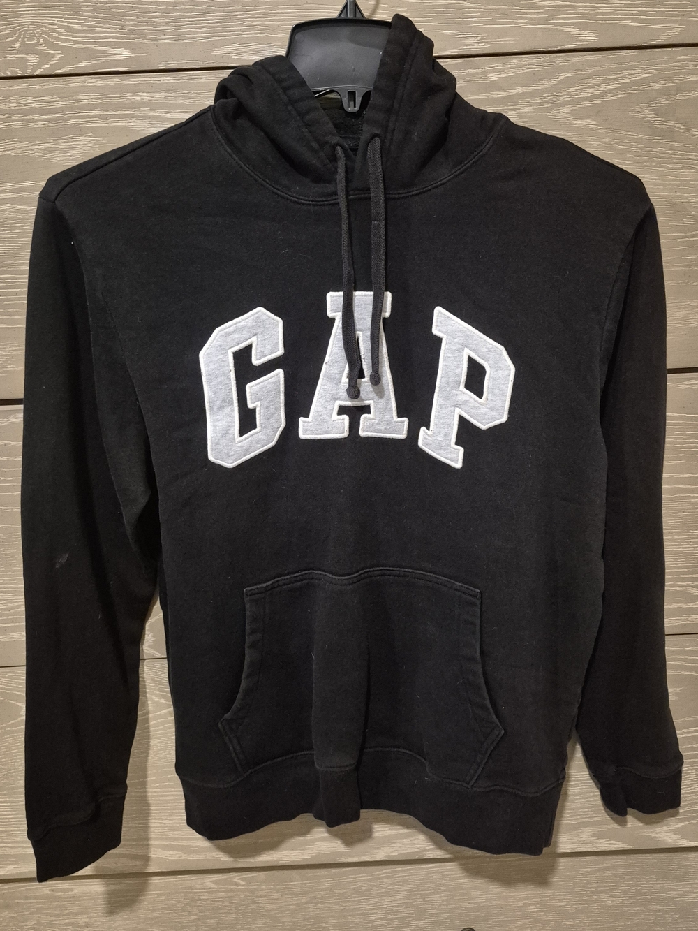 GAP Black Crewneck Hoodie with White Logo